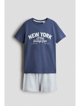 H&M - Boys Blue Cotton Jersey T-Shirt and Shorts