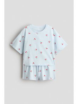 H&M - Girls Blue Cotton T-shirt and Shorts