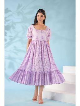 Polago Clothing - Lavender Printed Cotton Midi