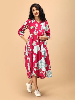 The Mom Store - Velvet Petals Maternity and Nursing Dress