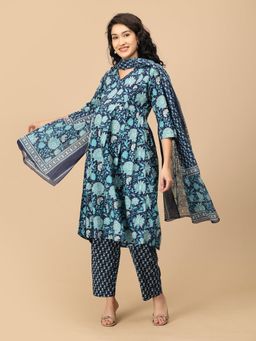 The Mom Store - Azure Grace Maternity and Nursing Kurta & Pant With Dupatta