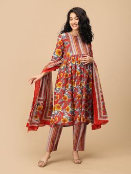 The Mom Store - Sindoor Tara Maternity and Nursing Kurta & Pant With Dupatta