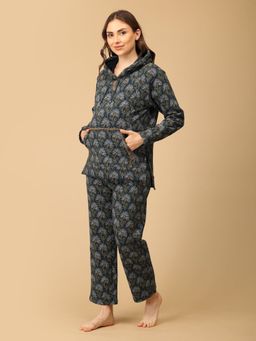 The Mom Store - In Bloom and Blue Maternity And Nursing Hoodie & Pyjama