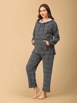 The Mom Store - Plaiditude Maternity And Nursing Hoodie & Pyjama
