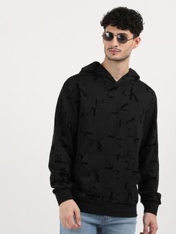 Calvin Klein - Black Logo Relaxed Fit Cotton Hoodie