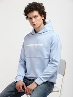 Calvin Klein - Blue Logo Relaxed Fit Cotton Hoodie