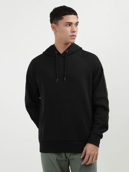 Calvin Klein - Black Embroidered Logo Regular Fit Cotton Hoodie