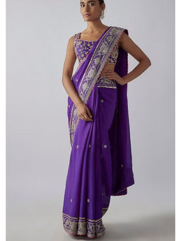 Gopi Vaid - Purple Golconda Vidhi Saree with Stitched Blouse