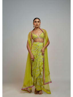 Gopi Vaid - Golconda Alia Wrap Skirt with Blouse and Cape