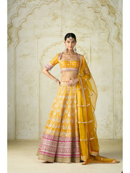 Gopi Vaid - Haseena Mustard Skirt with Blouse and Dupatta