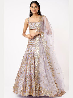 Gopi Vaid - Manha Lavender Skirt with Blouse and Dupatta