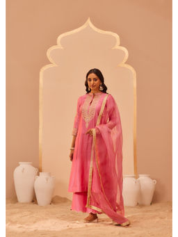 Sheetal Batra - Zaniab - Flamingo Pink Kurta with Palazzo and Dupatta