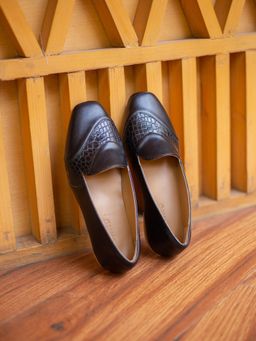 Devano - Black Square Toe Loafers