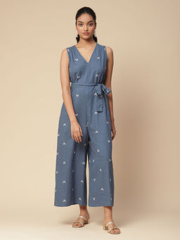 Aarke Ritu Kumar - Blue Yarn Dyed Jumpsuit