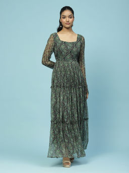 Aarke Ritu Kumar - Black Printed Maxi Dress