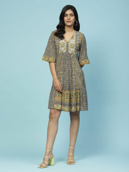 Aarke Ritu Kumar - Grey Printed Mini Dress