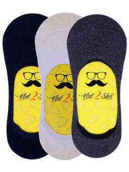 NEXT2SKIN - Mens Cotton Socks with Anti-Slip- Pack of 3 (Navy Blue:White:Dark Grey)