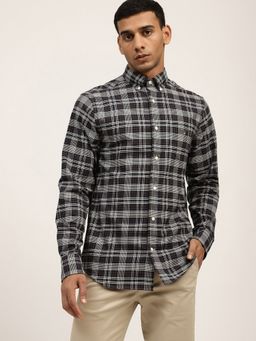 GANT - Men Navy Blue Checked Regular Fit Shirt