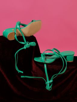 Truffle Collection - Green Solid Heels