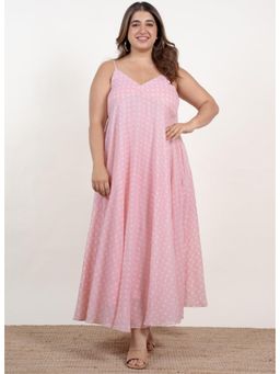 The Indian Ethnic Co. - Sohani Pink Batik Mulmul Shirt Dress