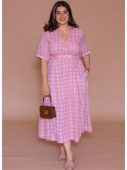 The Indian Ethnic Co. - Kinza Pink Batik Mulmul Shirt Dress