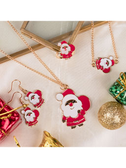 Arendelle - Christmas Santa Claus Pendant Earrings Ring and Bracelet Set