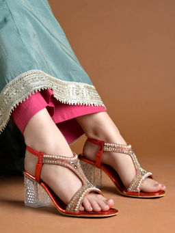 Shoetopia - Women Red Sandal Heels