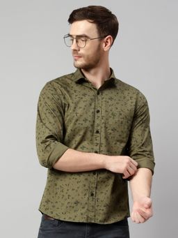 Cantabil - Men Cotton Green Shirt
