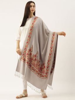 Pashmoda - Women Grey Aari Embroidery Stole