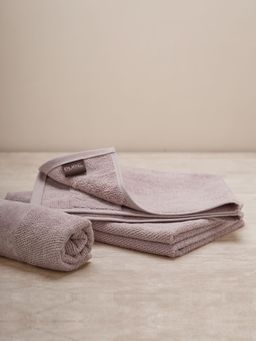Pure Home + Living - Set of 4 Beige Cotton Hand Towels