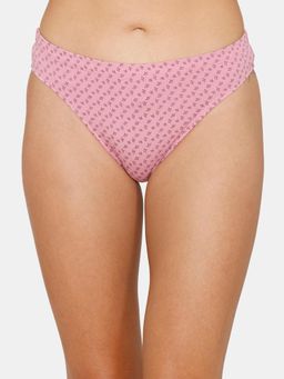 Zivame - Medium Rise Zero Coverage Thong - Polignac Print