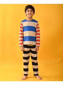 ANTHRILO - Blue Stripe Long Sleeve T-Shirt Pyjama (Set of 2)