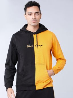 HIGHLANDER - Mens Black & Mustard Colorblock Hoodie