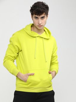 HIGHLANDER - Mens Neon Green Solid Hoodie