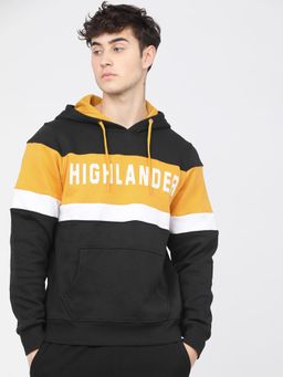 HIGHLANDER - Mens Black Colorblock Hoodie