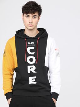 HIGHLANDER - Mens Black & White Typography Hoodie