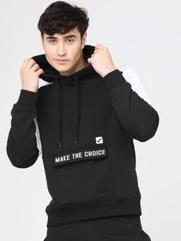 HIGHLANDER - Mens Black Typography Hoodie