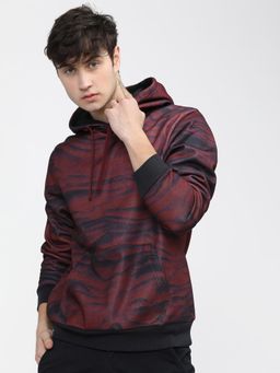 HIGHLANDER - Mens Red & Black Graphic Hoodie