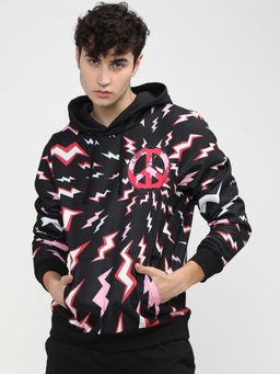 HIGHLANDER - Mens Black & Red Graphic Hoodie