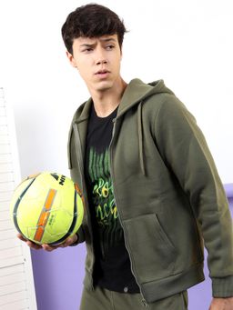 HIGHLANDER - Mens Oliver Green Hooded Jacket