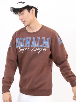 HIGHLANDER - Mens Brown Typography Sweatshirt