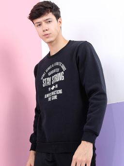 HIGHLANDER - Mens Black Typography Sweatshirt