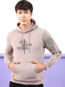 HIGHLANDER - Mens Mauve Typography Hoodie