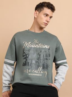 HIGHLANDER - Mens Typography Drop Shoulder Oversized Sweatshirt