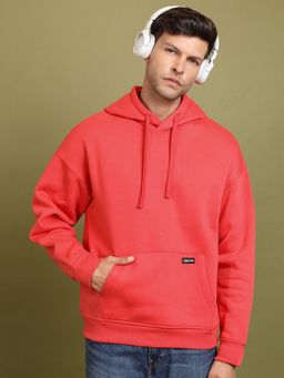 HIGHLANDER - Mens Red Drop Shoulder Oversized Hoodie