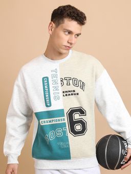 HIGHLANDER - Mens Teal Graphic Oversized Sweatshirt