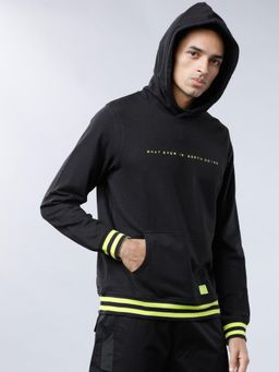HIGHLANDER - Mens Black Typography Hoodie