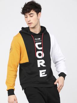 HIGHLANDER - Mens Black Colorblock Hoodie