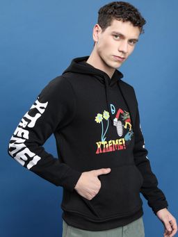 HIGHLANDER - Mens Black Printed Hoodie