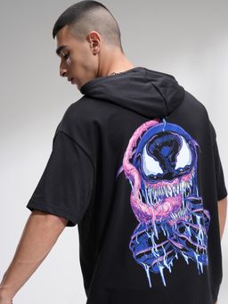 HIGHLANDER - Mens Black Venom Oversized Drop Shoulder Hoodie